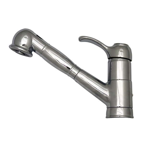 Whitehaus Sgl Hole/Sgl Lever Kitchen Faucet W/ Pull-Out Spray Head, Chrm WH23564-C